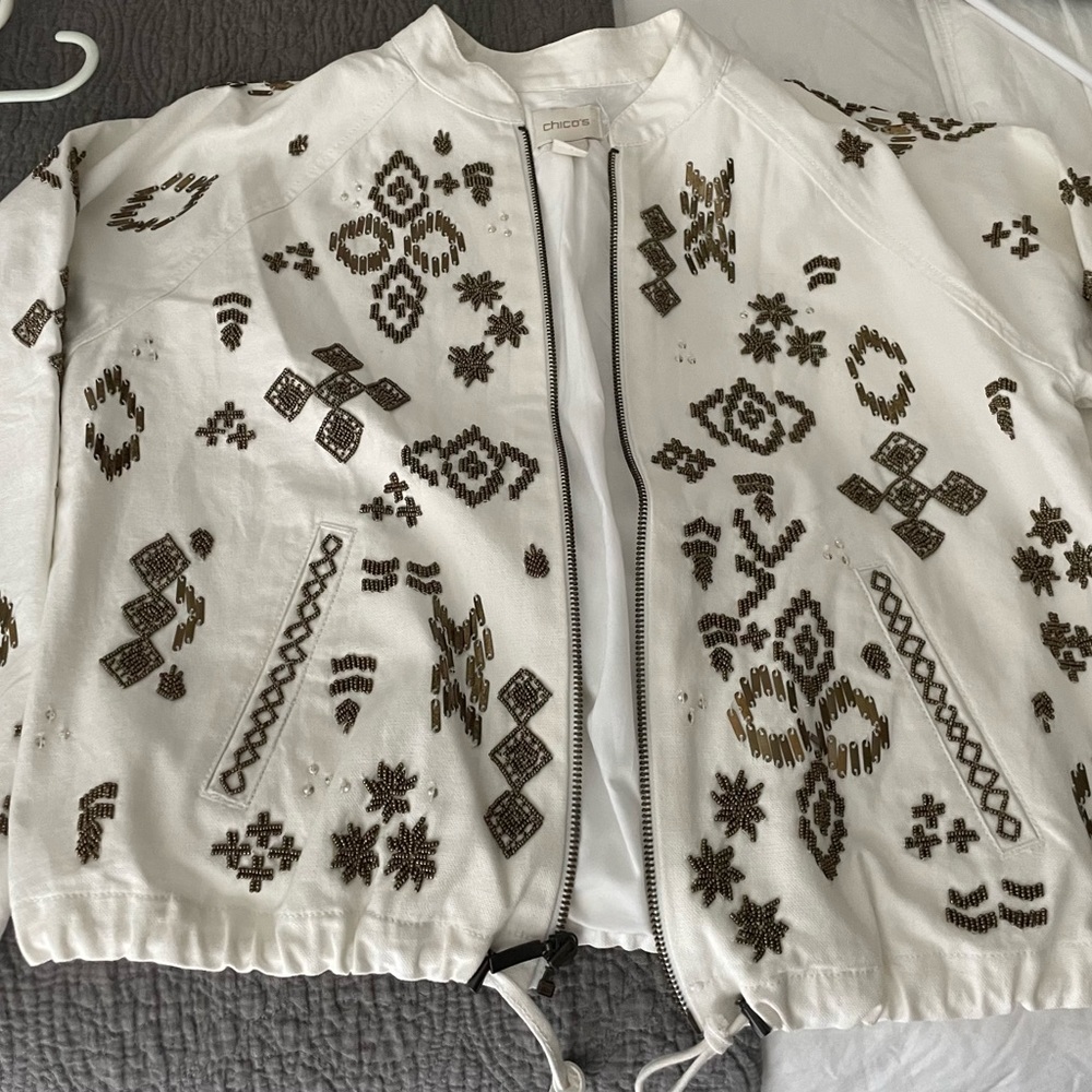 Denim Jacket with beaded detail